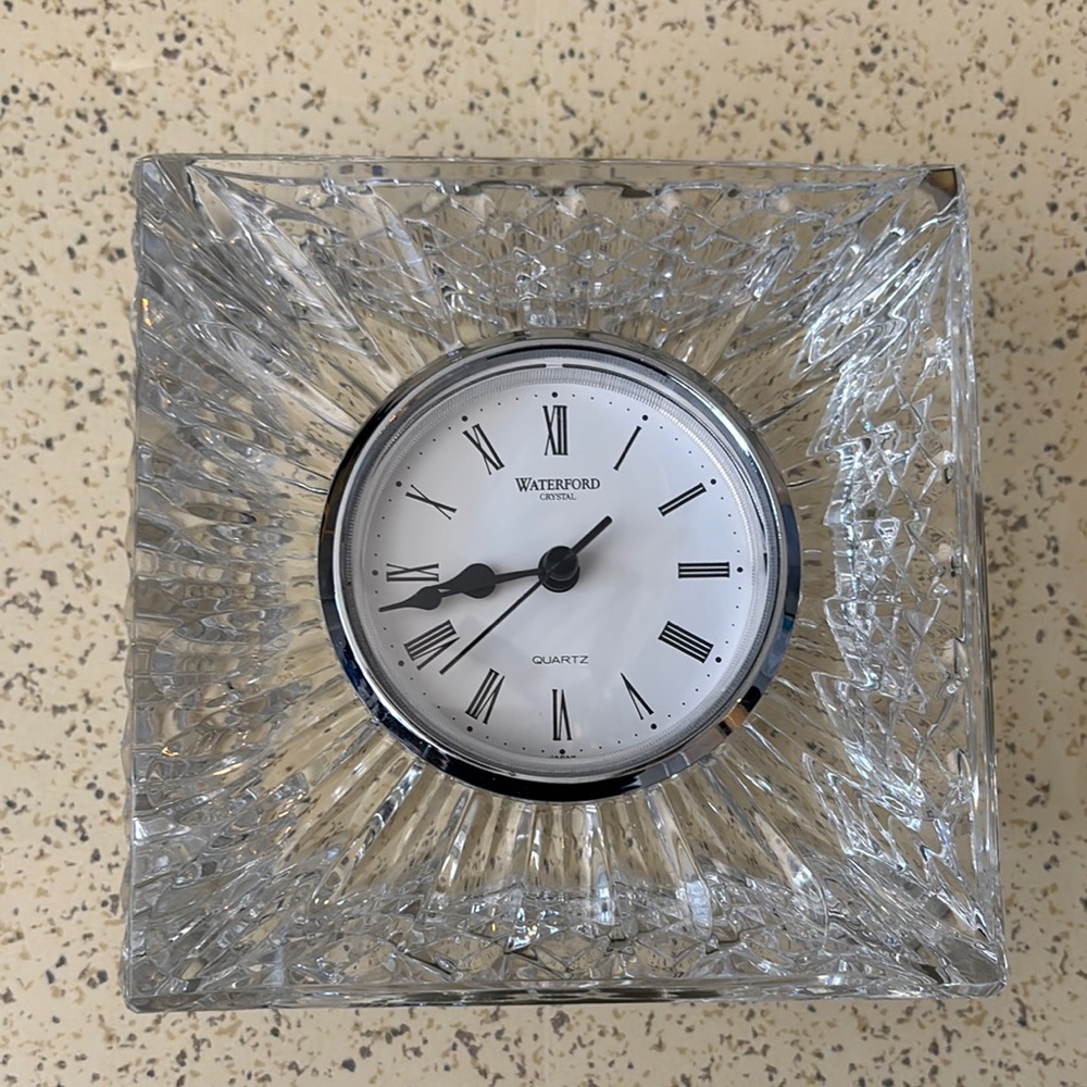 Waterford Crystal Wall Clock - Elegant Silver and White